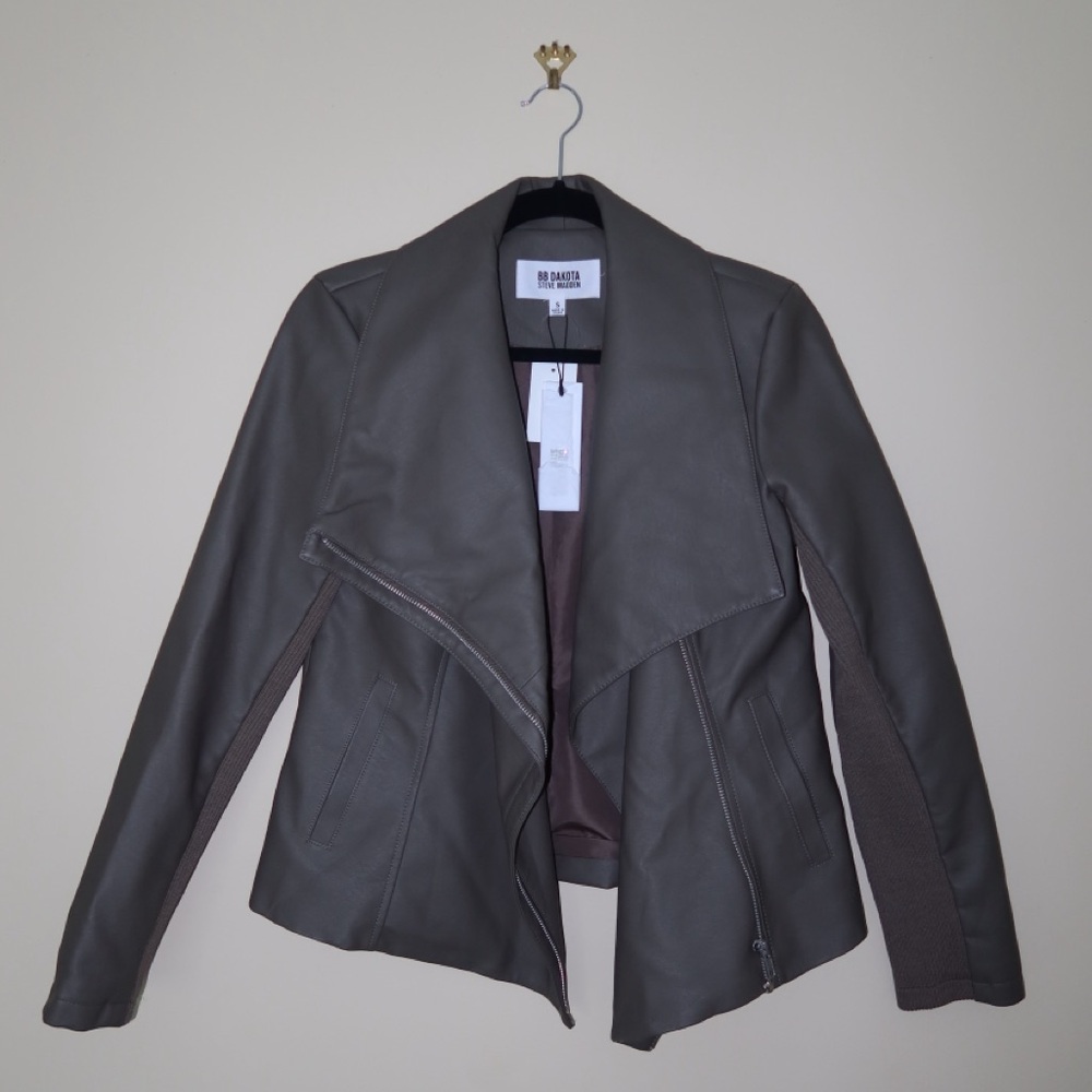 Earth Green BB Dakota by Steve Madden Leather Jacket